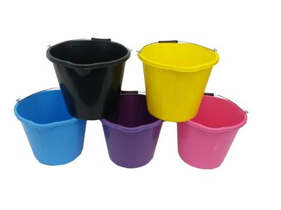BUCKETS CONTAINERS PACK OF 3 3 GALLON GREEN BUCKET MADE IN UK