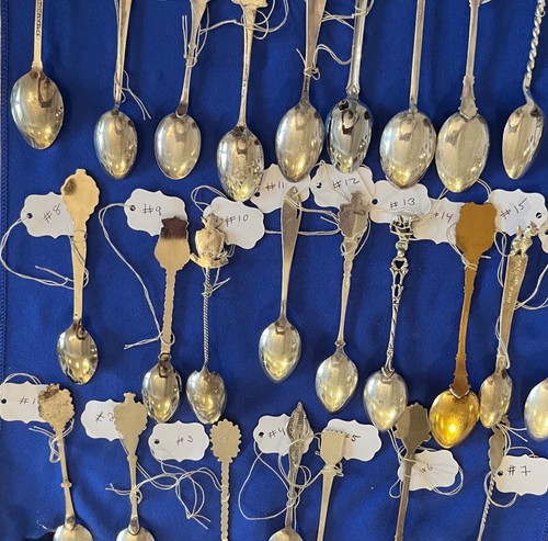 Collection-53 Spoons-925 Sterling, 835 Silver, 800 Silver, Silverplate & Marked - Picture 22 of 24