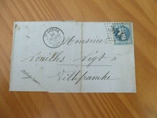 YT 22/ 1868 CLASSIC LETTER FROM ST GENIEZ (12) TO VILLEFRANCHE (12)