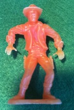 VTG ORANGE WESTERN GUNMAN SMALL TOY ACCESSORY HARD-TO-FIND UNSIGNED
