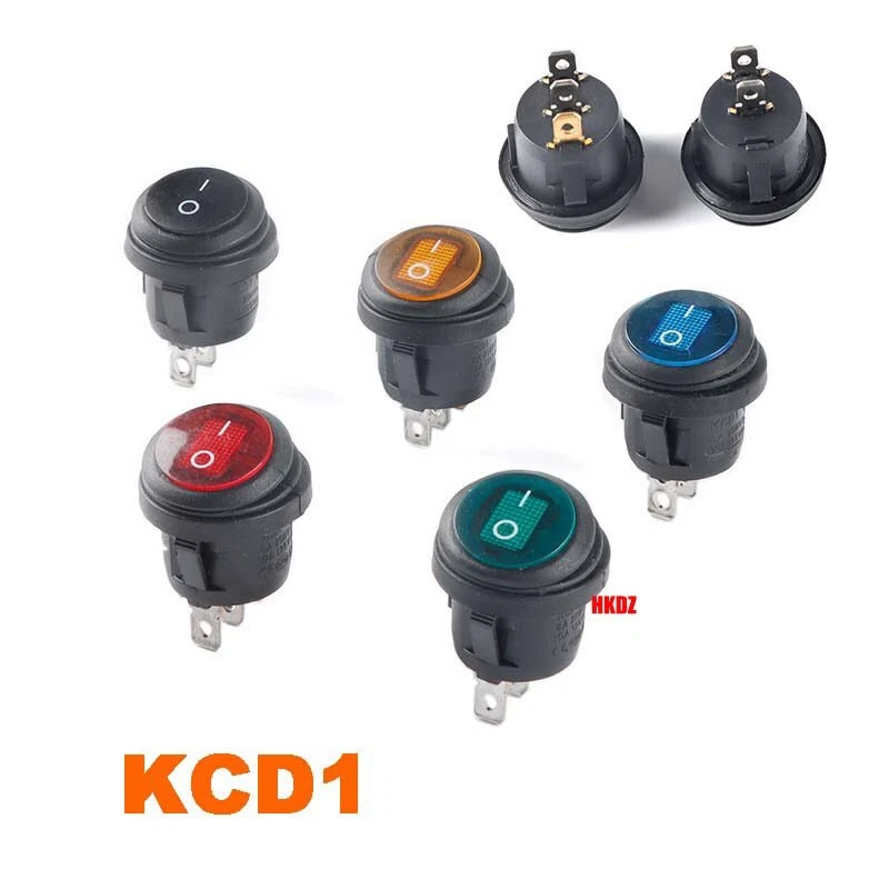 Mini Interruttore A Bilanciere ON/OFF KCD1 - 2 Pin, 250V 3A / 125V 6A - Nero, Per Auto, Barca E Progetti Elettrici - Dimensioni 1.5x1x1.7 Cm - 4