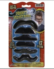 JA-RU Toys -6 FAKE MIGHTY MUSTACHES PACKS - 6 Styles