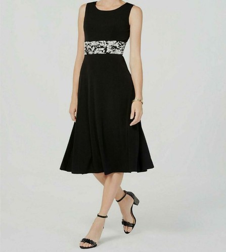 Black Ivory Floral Ruched Dress 