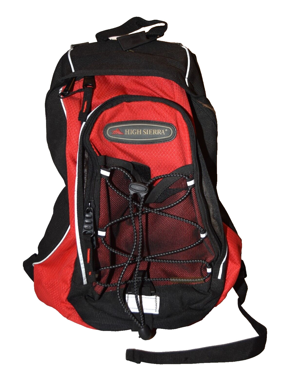 High Sierra Red Black Canvas Multi Pocket Frame with Rain Co