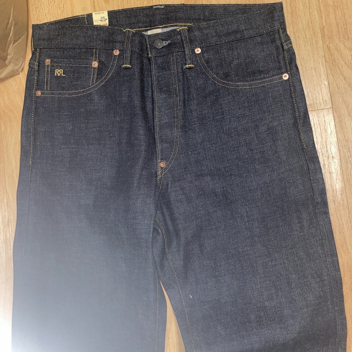 DOUBLE RL RRL buckle back carpenter 30/32 straight leg new