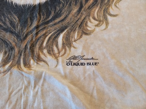 VTG 1990s Liquid Blue T Shirt Double Sided Lion Graphic Size XL Rich Normandin - Picture 4 of 6