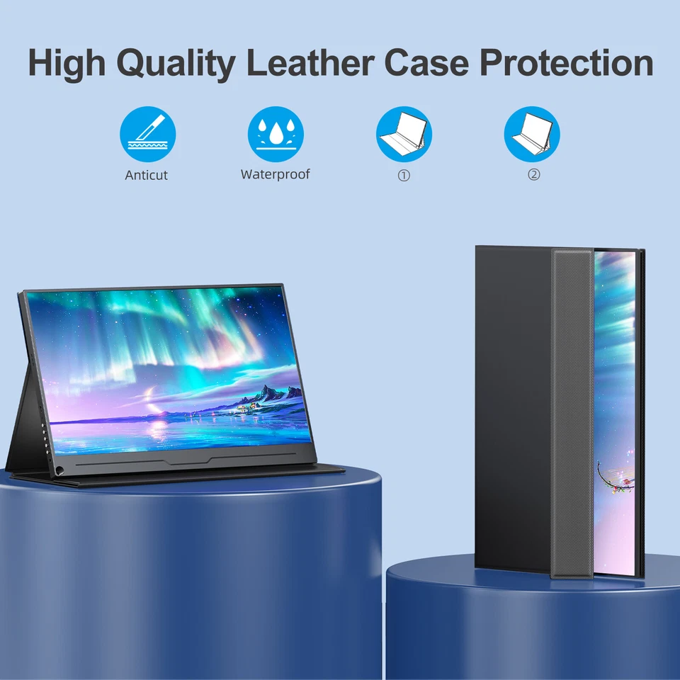 Used 15.6" Portable Monitor Upgraded IPS HDR 1080P Full HD Eye Care Screen USB C - Image 4 of 4