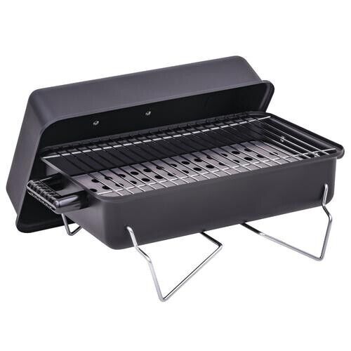 Schwarz Tragbar Tisch Holzkohlegrill Stahldraht Outdoor Camping Strand BBQ - Bild 6 von 8