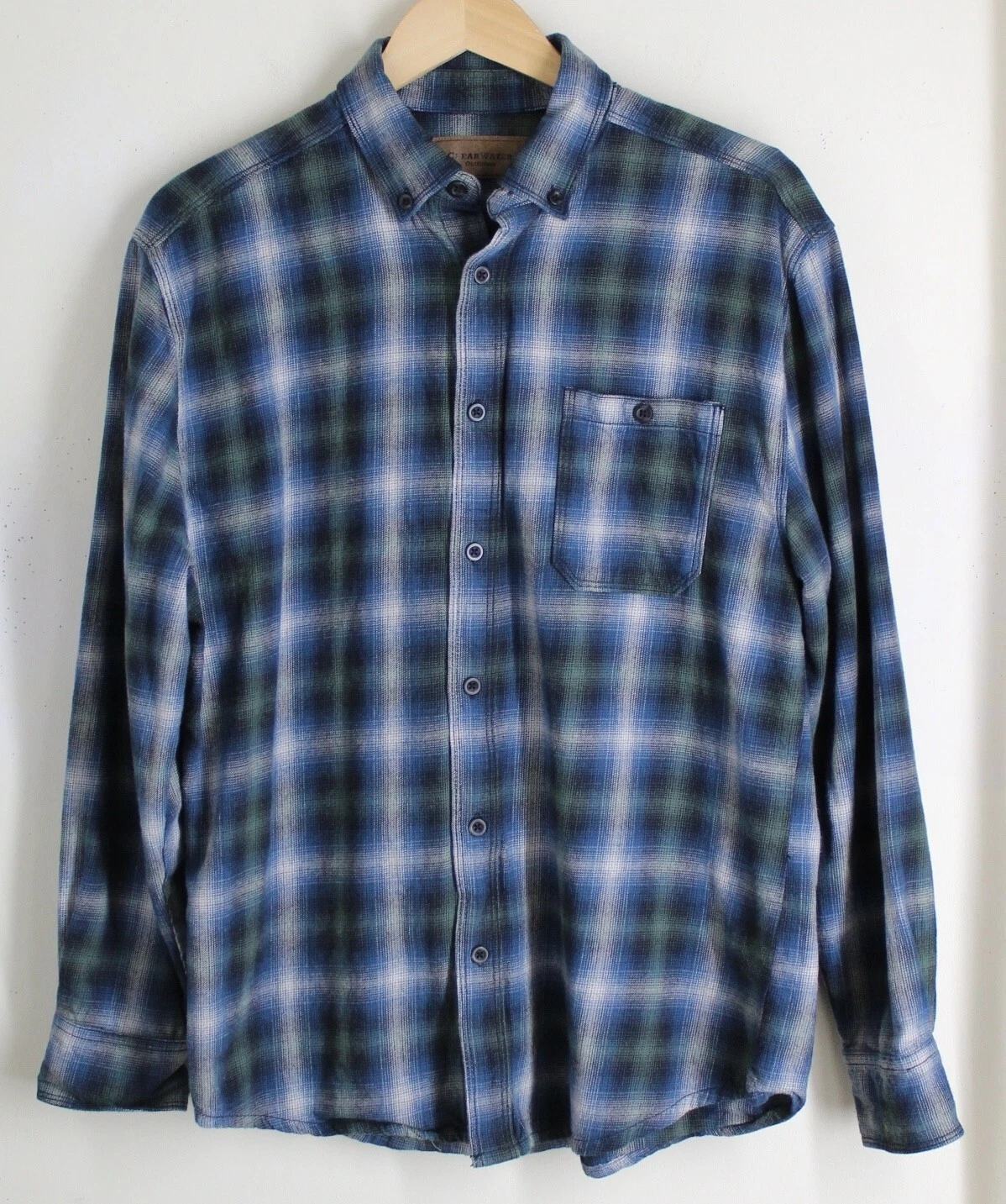 Soft Men's CLEARWATER OUTFITTERS Sz M Cotton Flannel Shirt Outdoors Ready Blue