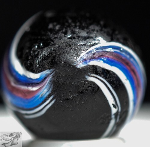 Handmade Indian Marble, White & Blue 11/16 in, Good+, Germany 1860-1920, S1121 - Picture 5 of 7