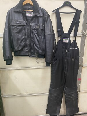 Arctic Cat Leather Jacket Size L  Mens And Snow Pants Size Medium Mens ￼TEK 10