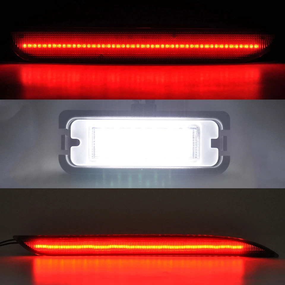 For 2015-2017 Ford Mustang LED Side Marker Bumper Reflector License Plate Light - Imagem 3 de 4
