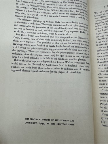 The Divine Comedy of Dante Alighieri 1 944 Heritage Press - Foto 5 di 5