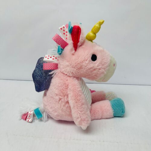 Peluche Make Believe Ideas unicorno rosa peluche giocattolo sonaglio dentiera BIN 39 - Foto 4 di 9