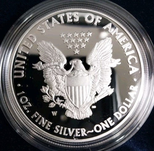 2014-W Proof Silver Dollar American Eagle un'oncia - .999 fine con OGP COA - Foto 3 di 5