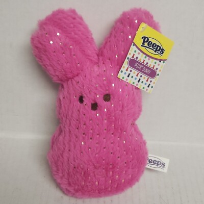 Peeps Plush Bunny Pink Gold Sparkles Dots Easter Rabbit Stuffed Animal 8'' NWT