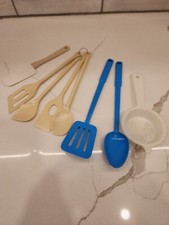 Vintage Lot Of 8 Children's Hard Plastic Kitchen Utensil Tools Play Pretend Toys