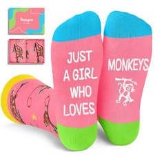 Funny Monkey Socks for Women Cute Animal Socks Teen Girls Stocking Stuffers