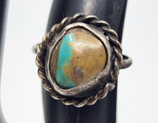 Native American Sterling Silver Turquoise Vintage Ring Size 5