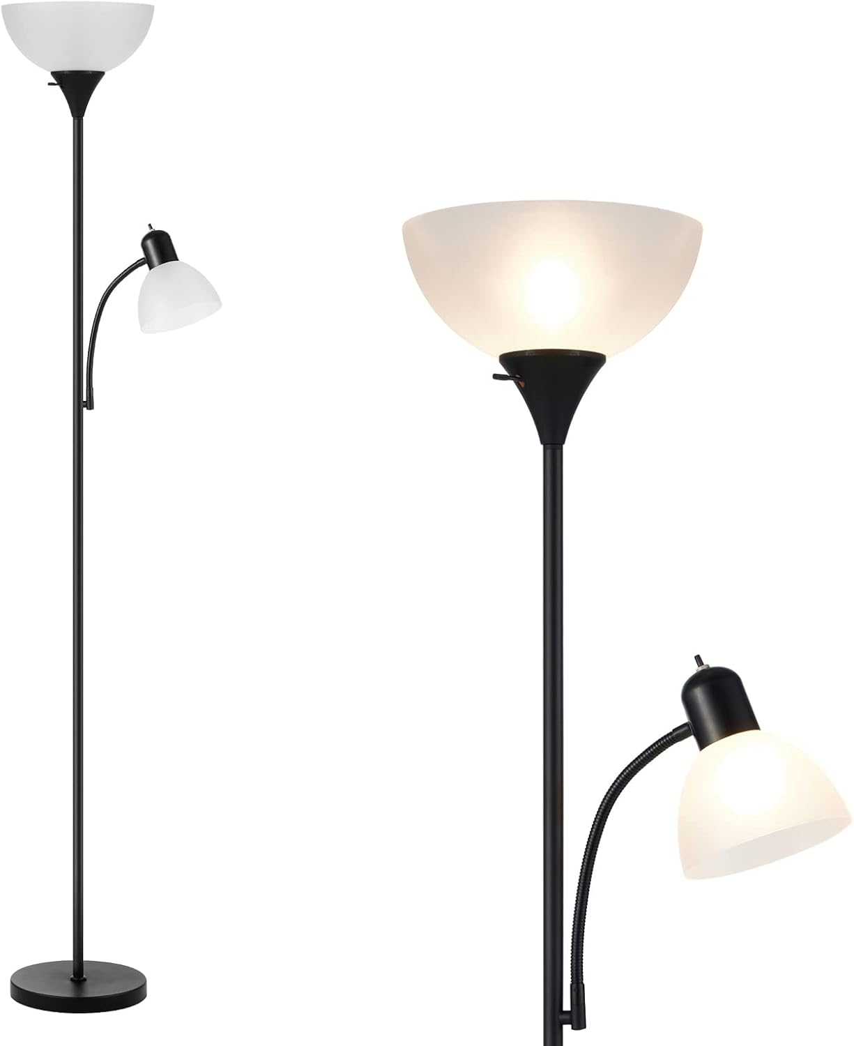 Tall Floor Lamp with Adjustable Reading Light for Living Room Corner-image
