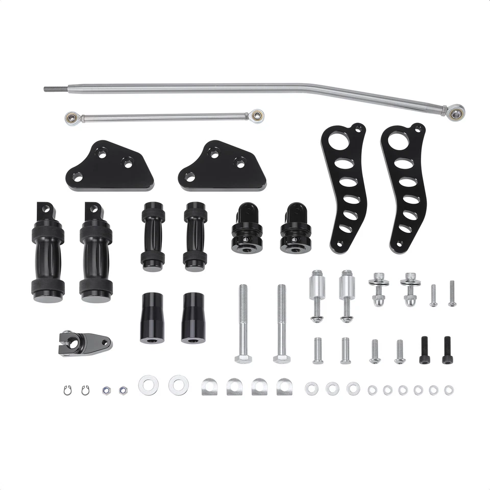 Black Forward Controls For Harley Dyna Super Glide 00-2017 Street Bob Low Rider Foto 3 de 4