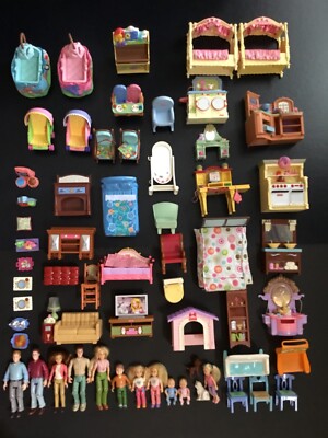 Vintage Fisher Price Loving Family Dollhouse Furniture People Huge Mixed  Lot
