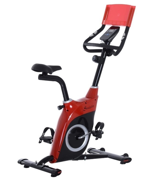 Soozier Portable Upright Stationary Magnetic Exercise Bike w LCD
