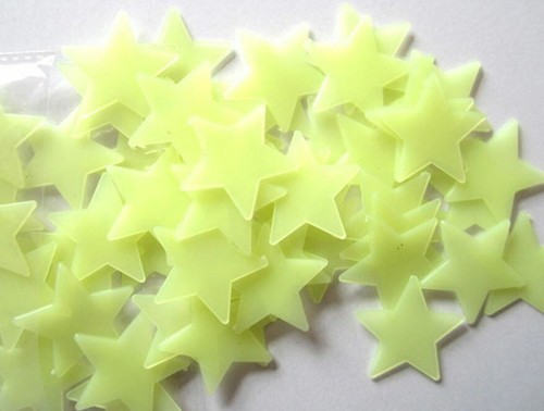 100pcs 3D Wall Stickers Stars Glow In The Dark Luminous perfect for kids rooms - Picture 2 of 3