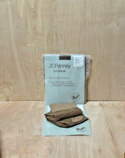 3 Pair JC Penney Legwear Garter Stockings Nylons Suntan B Average Vintage