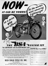 1948 BSA Bantam D1 125 Motorcycle "It Can Be Yours" Original Ad 