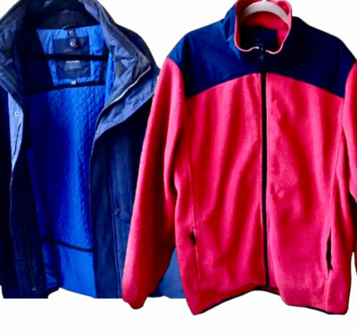 #ad Tommy Hilfiger Jacket COLD STOP Vintage 90#x27;s Zip In Fleece Mens 2XL Two jackets $89.99