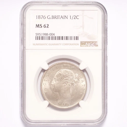 1876 Great Britain Half Crown NGC MS62