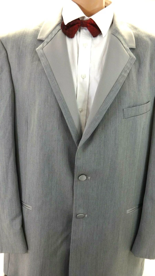 TRAJE ESMOQUIN PERRY ELLIS NOCHE HOMBRE GRIS LANA 46L 43-44 X 33 PANTALONES Foto 2 de 4