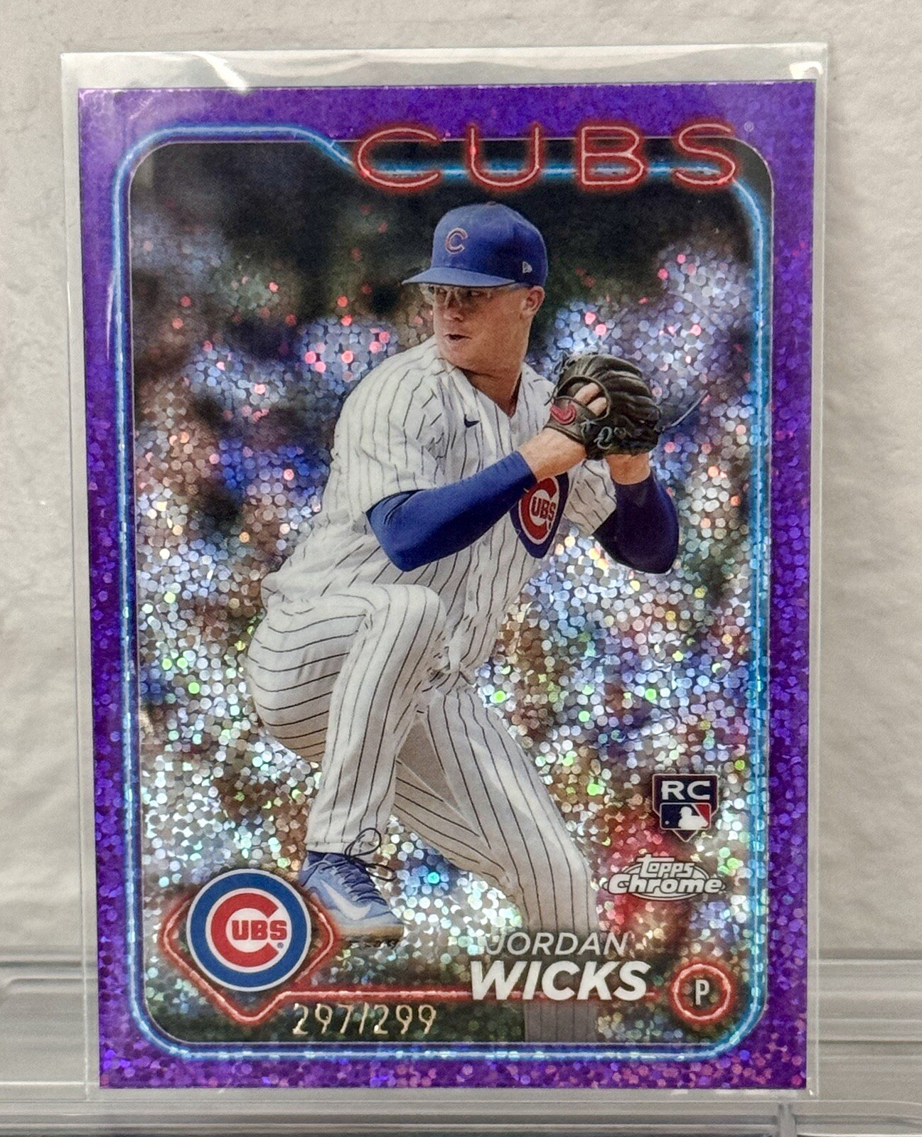 2024 Topps Chrome Jordan Wicks Rookie Purple Speckle Refractor /299 #67 Cubs
