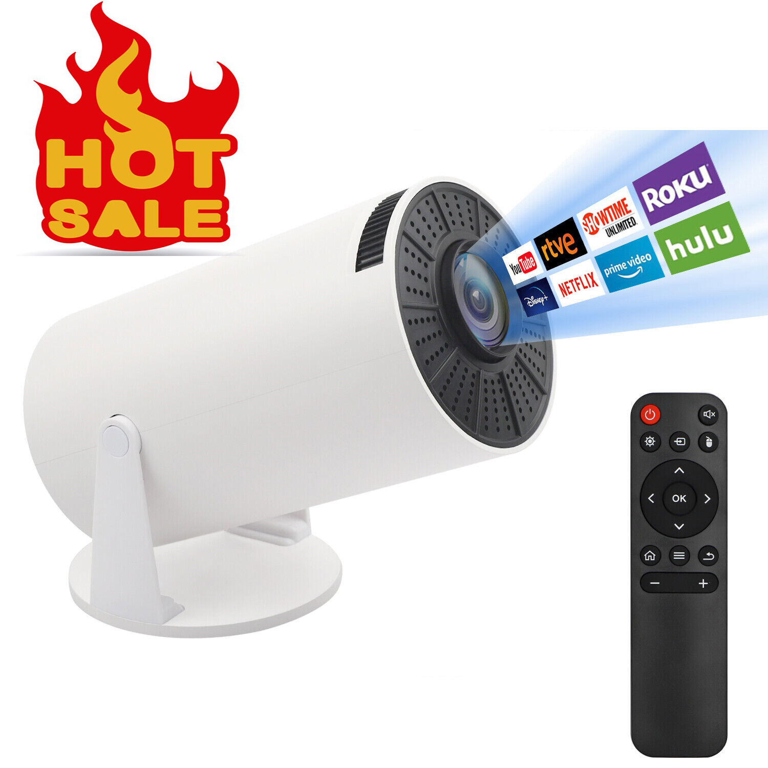 10000Lumen Mini Projector 4K UHD WiFi Bluetooth Portable Home Theater-image