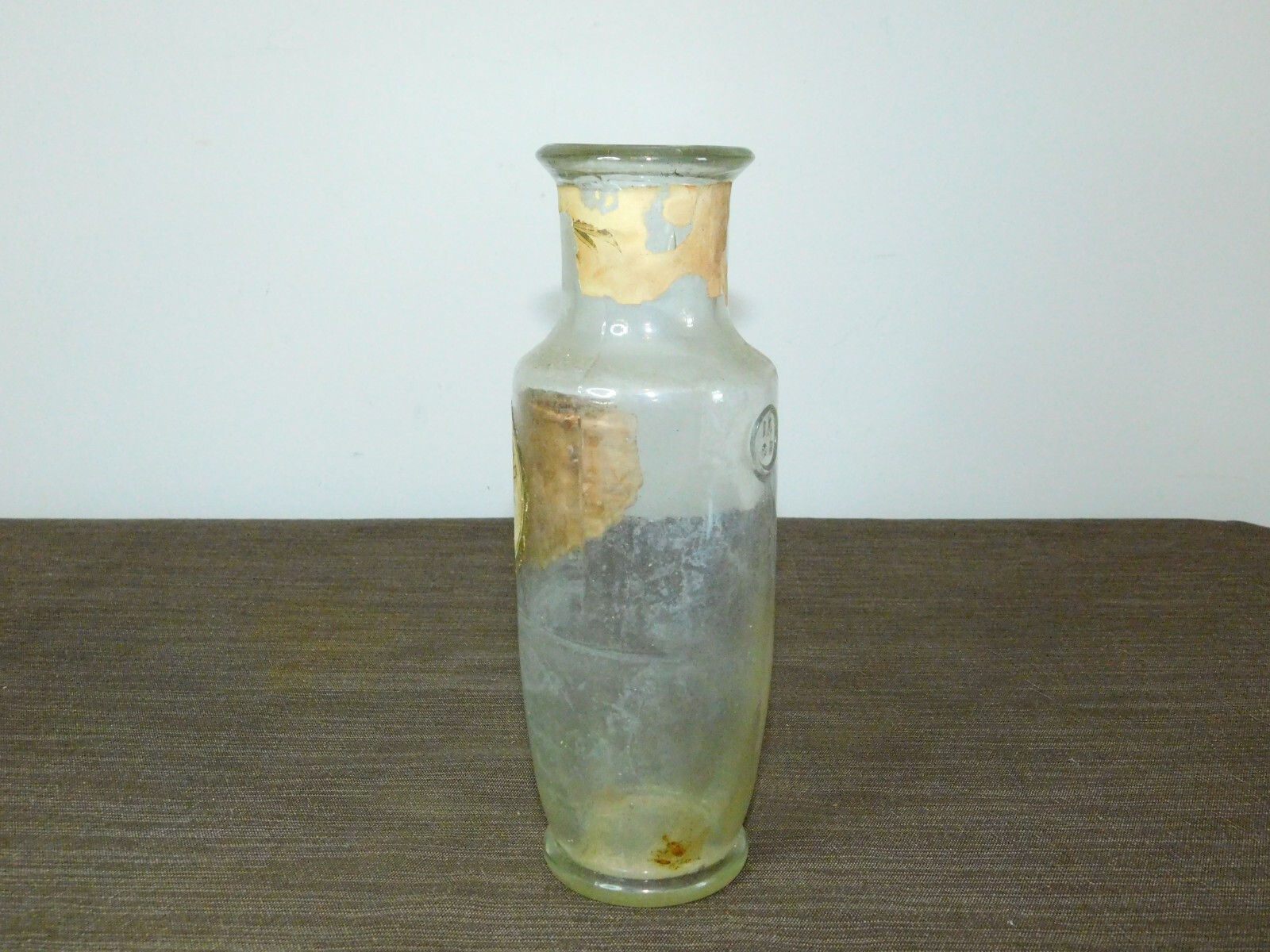 VINTAGE 8" HIGH DON CARLOS BRAND CHARLES GULDEN NEW YORK GLASS MUSTARD