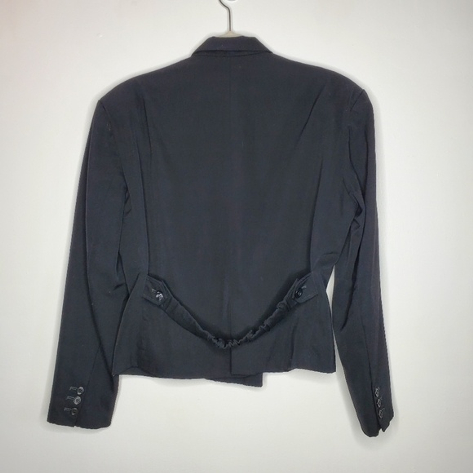 VINTAGE Angelo Tarlazzi Black Wool Cropped Dinner Jacket Size 38