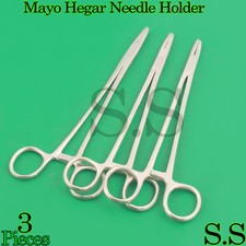 3 STAINLESS STEEL MAYO HEGAR NEEDLE HOLDER 7" SURGICAL DENTAL