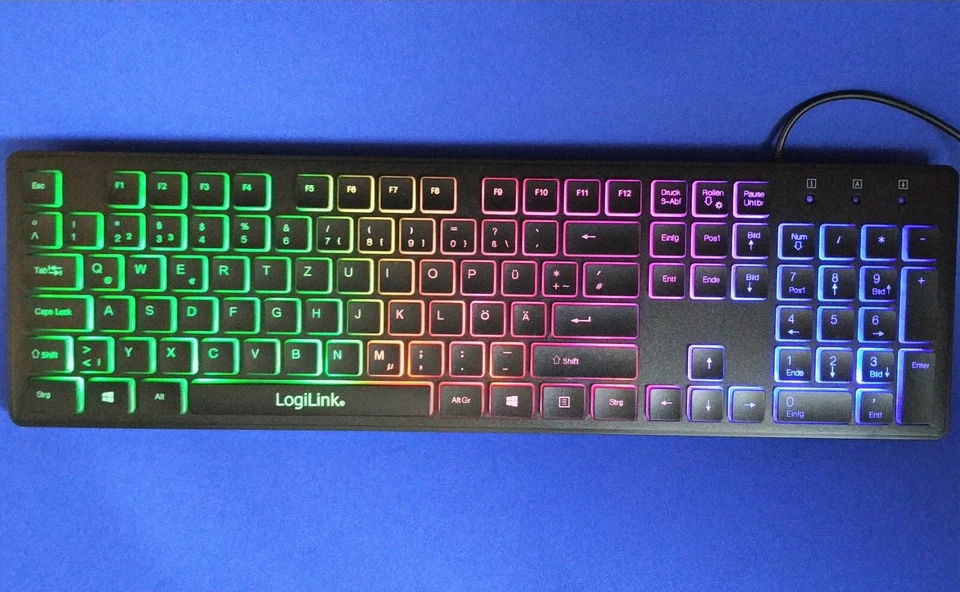LogiLink Tastatur beleuchtet LED USB QWERTZ DE für PC Laptop Notebook Computer - Bild 2 von 3