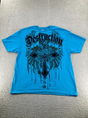 Vintage Shirt Men 2XL Blue Pinkman Grunge Gothic Opium Y2K Short Sleeve Tee
