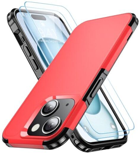 Shockproof for iPhone 15 Case,[15 FT Military Grade Drop Red Black-image