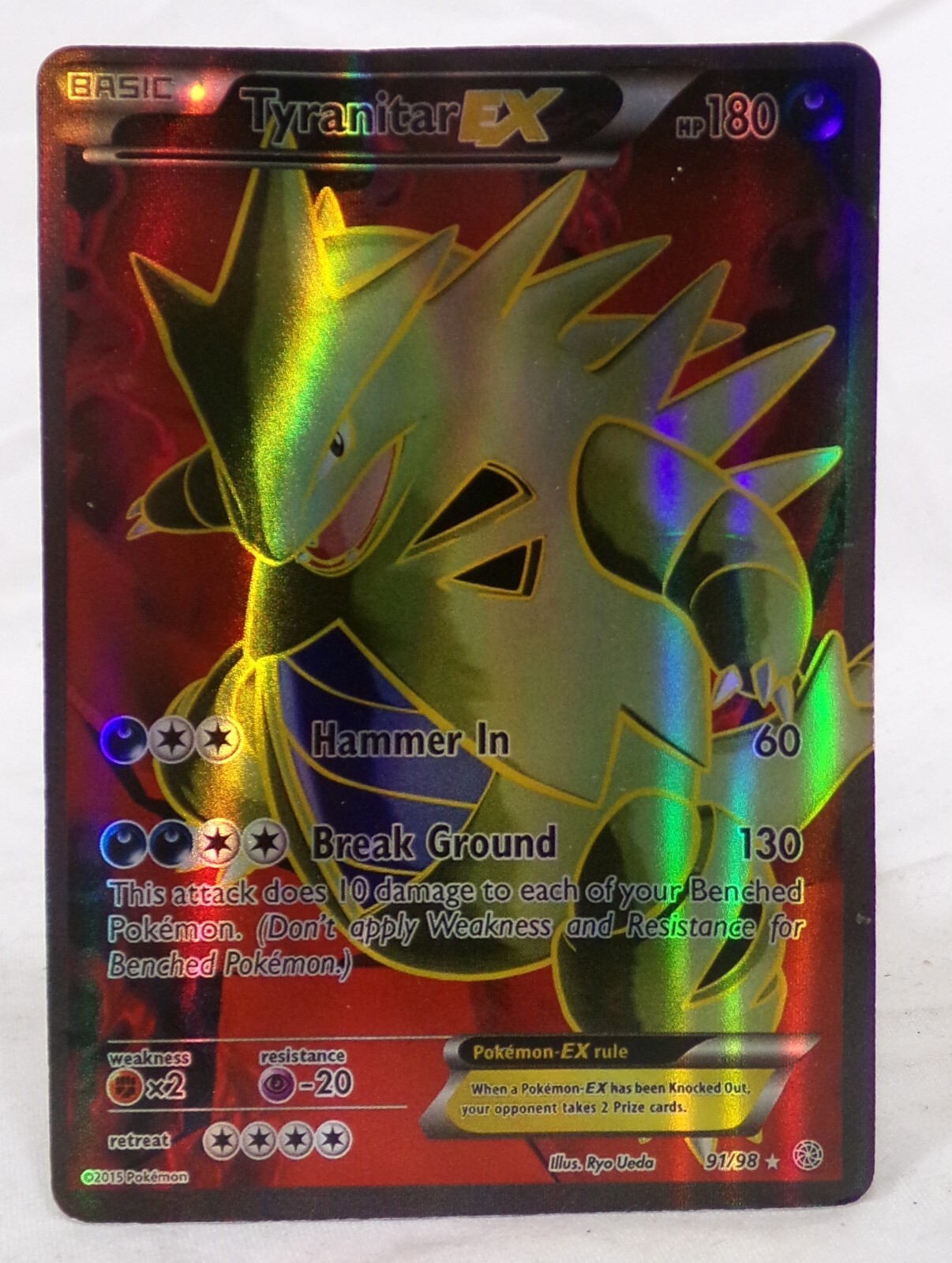 Pokemon TCG 2015 XY Ancient Origins Tyranitar EX 91/98 Card