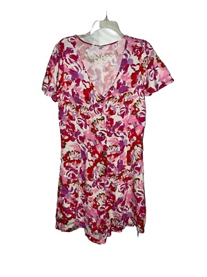 Steve Madden Size M Romper Rayon Floral Buttons #J2