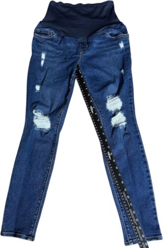 Old Navy Jeans Womens 0 S Maternity Rockstar Super Skinny Full Panel Distressed - Picture 3 of 7