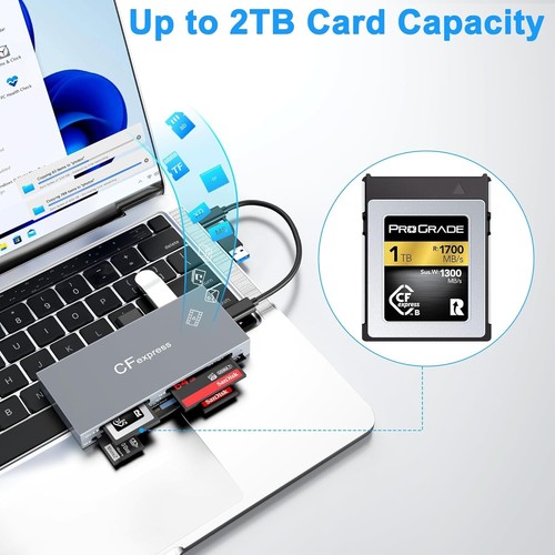 Professional 8-in-1 CFexpress Type B Card Reader Hub - Fast and Compact Solution - Picture 8 of 13