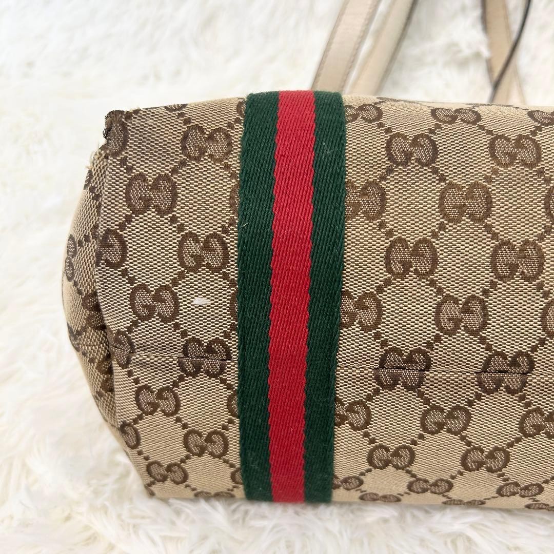 GUCCI Unisex GG Canvas Tote Bag Sherry Line Authentic Excellent Condition thumbnail 16