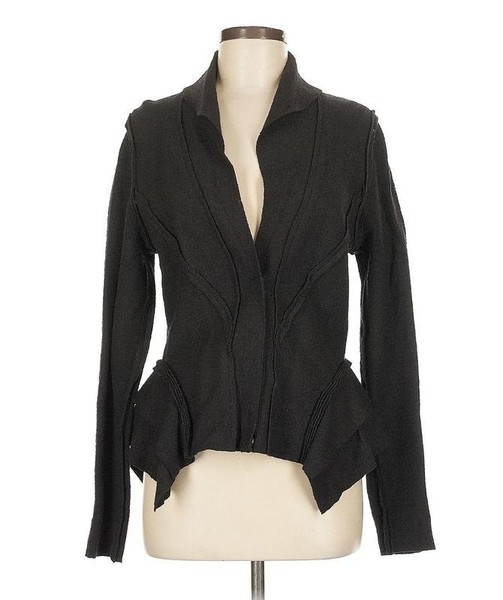 Women Black Jacket Viscose 36 / S / 44
