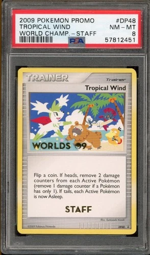 Pokemon Tropical Wind Staff 2009 World Championships Promo DP48 PSA 8
