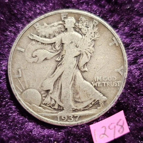 FAST🚚⚡️🔥TOUGH DATE VF XF 👀🔥1937 Walking Liberty Half Dollar Low Mintage 1298