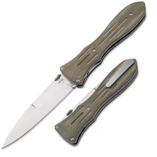 BOKER PLUS® Atropos Tactical Pocket Knife EDC 4.13" VG-10 Blade Tan Micarta Clip